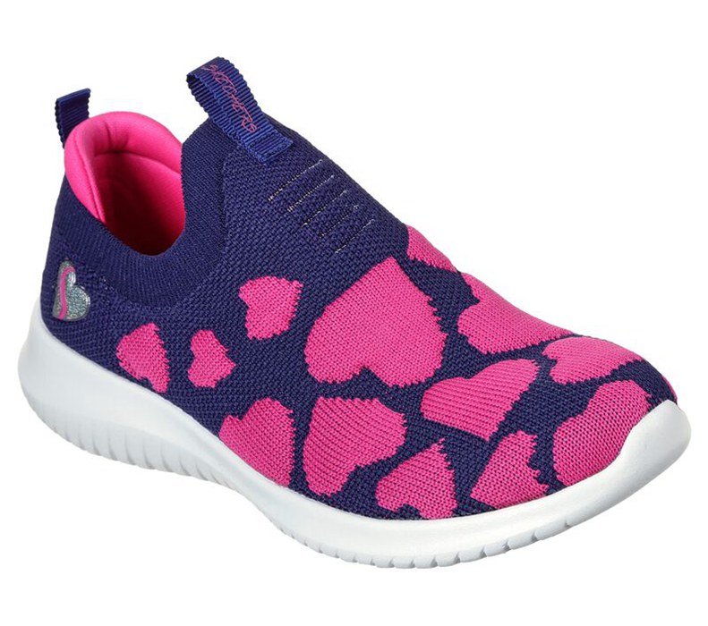 Skechers Flickor Marinblå/Rosa Slip On - Ultra Flex - Easy To Love - Sverige (OAIXG-8792)